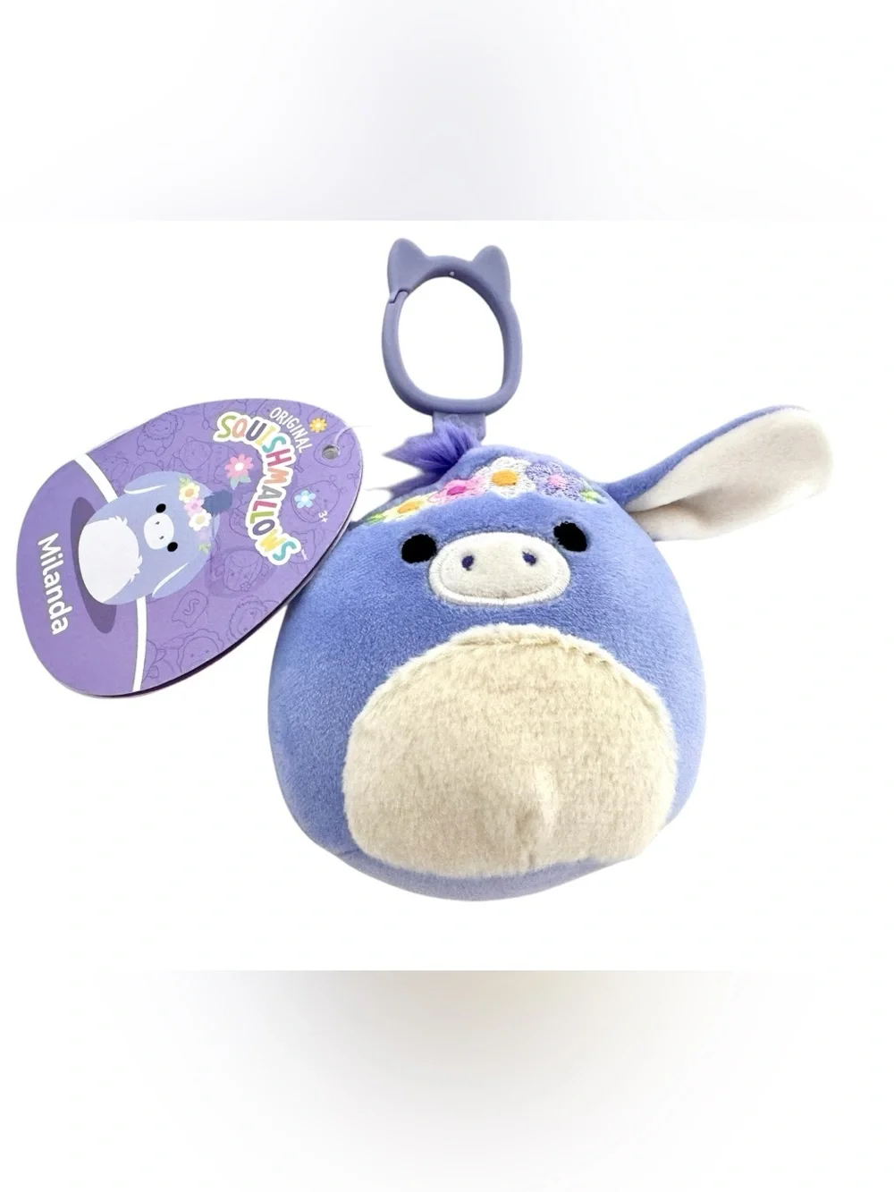 Squishmallows Milanda the Donkey Easter Clip On - NWT